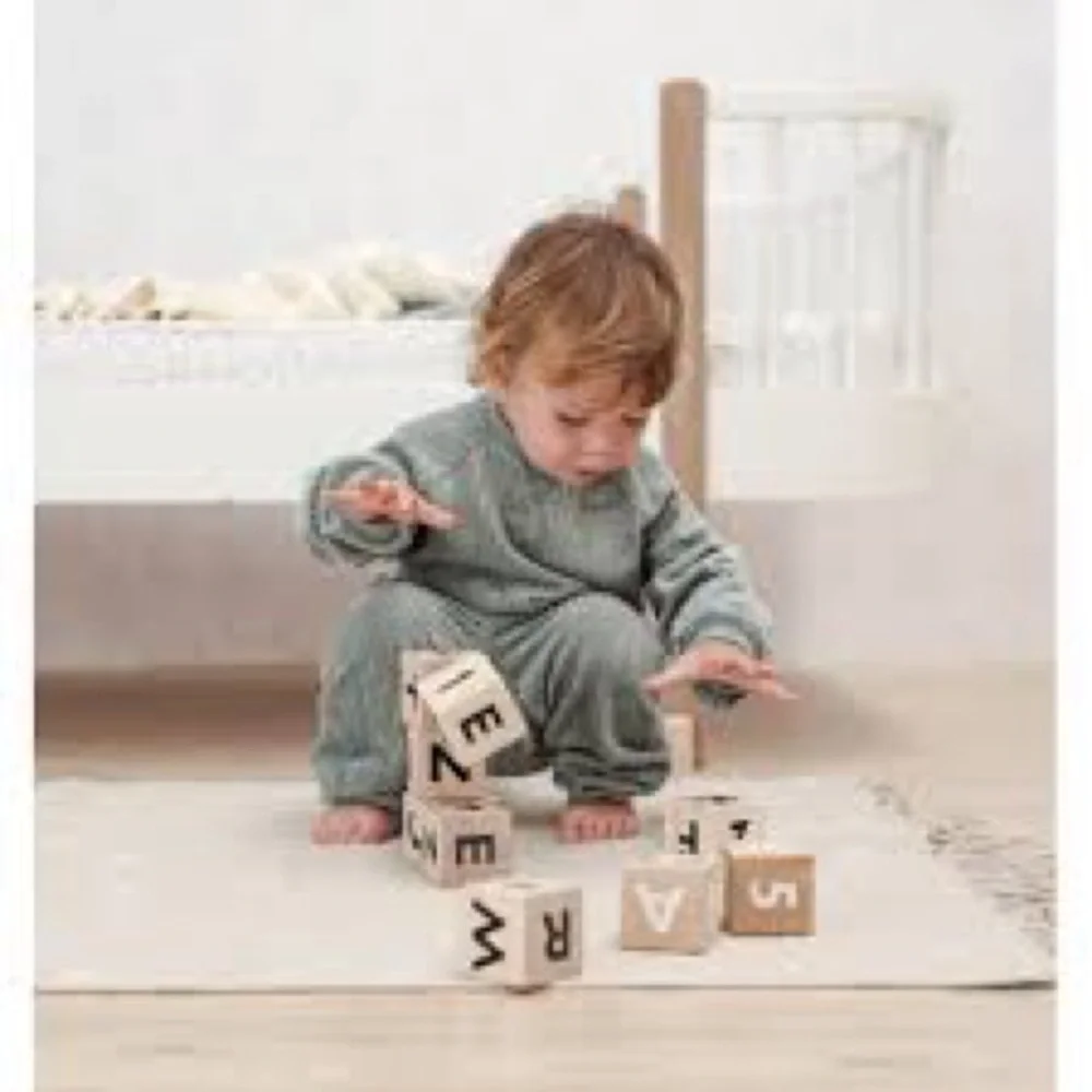 OOH NOO -Wooden Alphabet Blocks in White